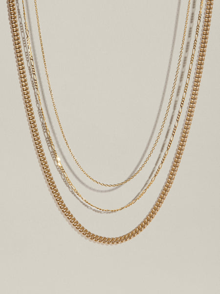 【JEANASIS】(eL+1) Chunky Chain Necklace Chain À La Carte (Curb, Figaro, Cable, Round Box) | J.Hannah