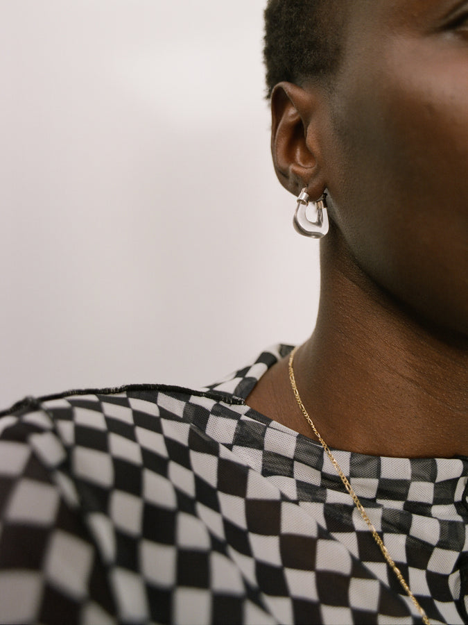 Stone Tetra Hoops (Quartz)