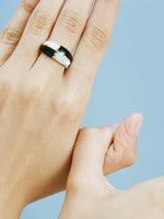 Form Inlay Ring II (Onyx & Mother of Pearl)