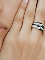 Form Inlay Ring I (Onyx & Mother of Pearl)