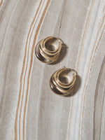 J. Hannah Gemstone Strata Hoop Earrings Quartz 14k Gold