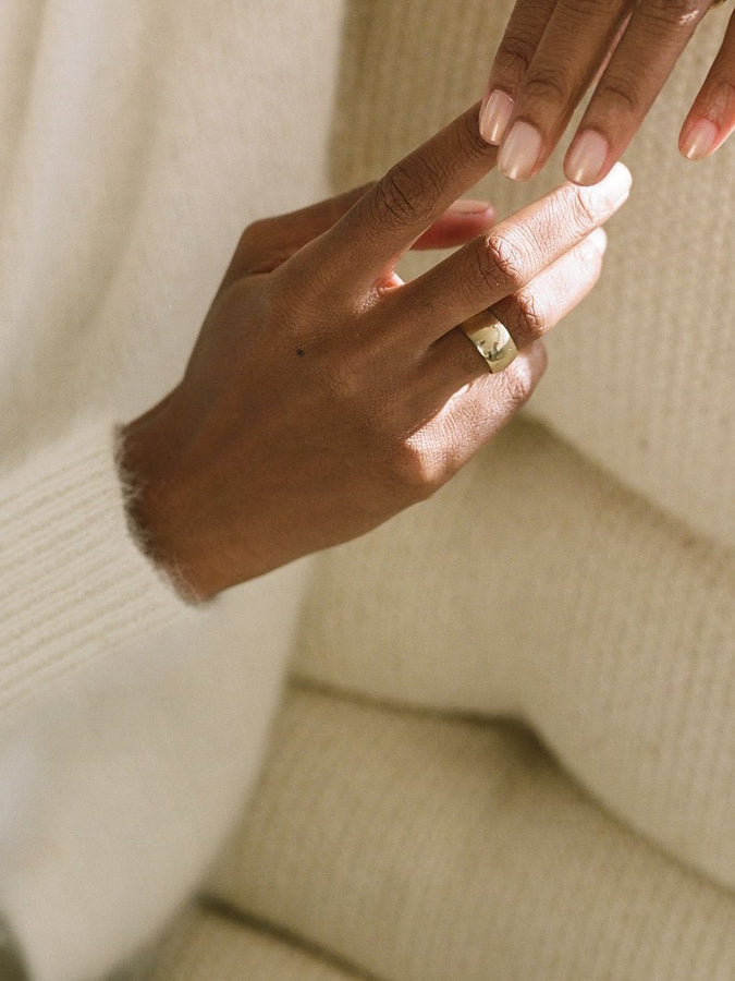 Everyday Cigar Band | Classic Simple Everyday Gold Ring 8.25 / 14K Yellow Gold by Marrow Fine