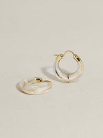 Arc Inlay Hoops (Mother of Pearl Monochrome)