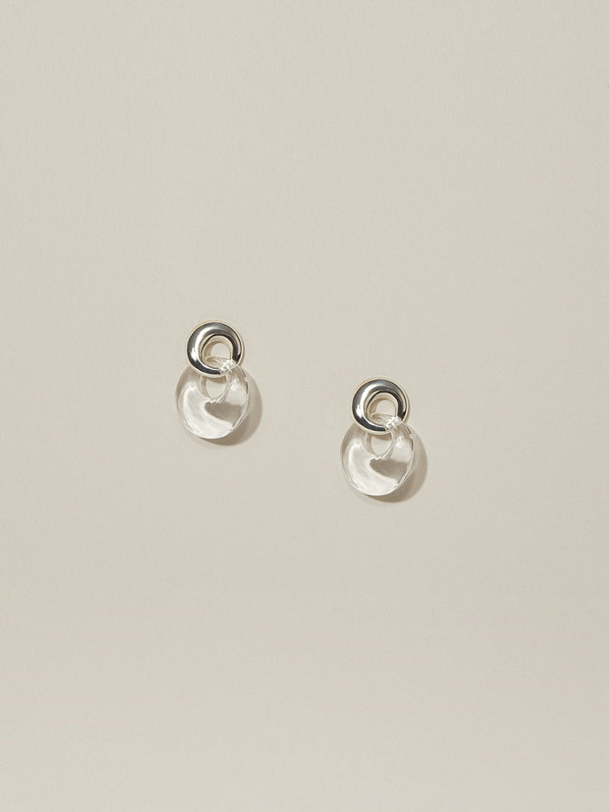 J. Hannah Duet Earrings Silver Quartz