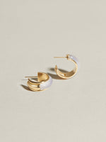 J. Hannah Gemstone Quarry Hoop Earrings Blue Chalcedony 14k Gold