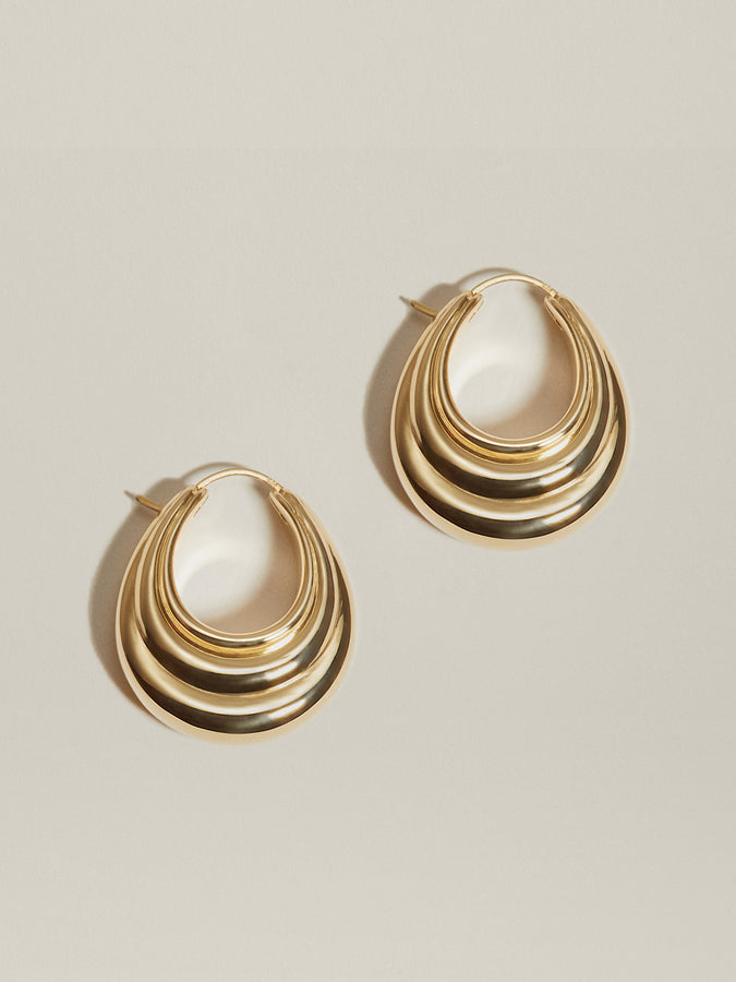 J. Hannah Strata Hoops II 14k gold earrings